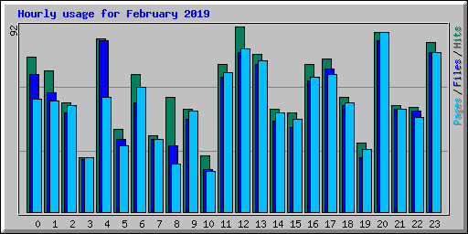 Hourly usage for February 2019