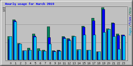 Hourly usage for March 2019