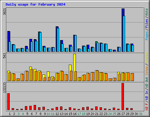 Daily usage for February 2024