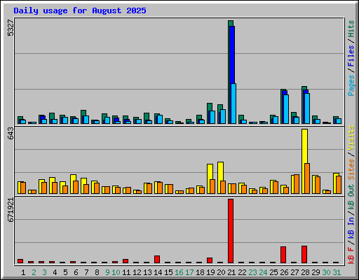 Daily usage for August 2025