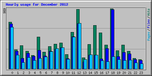 Hourly usage for December 2012