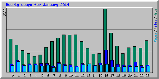 Hourly usage for January 2014