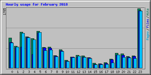 Hourly usage for February 2018