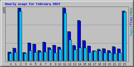 Hourly usage for February 2023