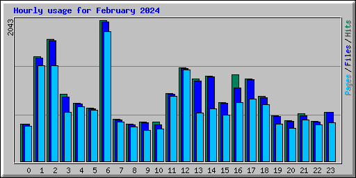 Hourly usage for February 2024