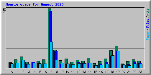 Hourly usage for August 2025