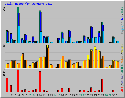 Daily usage for January 2017