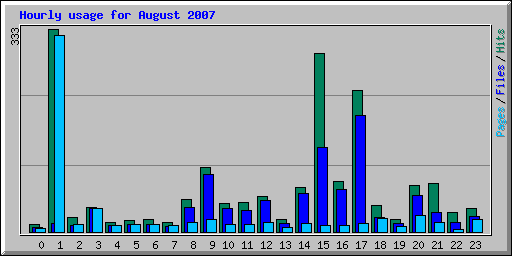 Hourly usage for August 2007