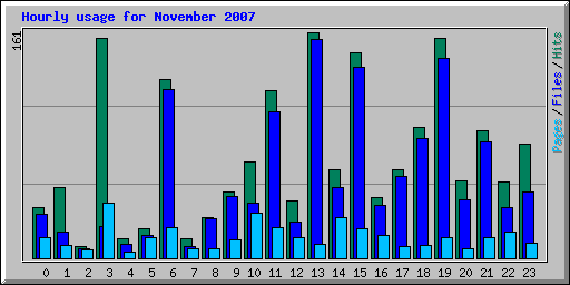 Hourly usage for November 2007