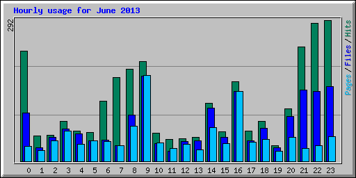 Hourly usage for June 2013