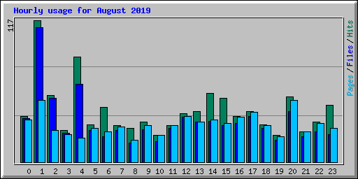 Hourly usage for August 2019