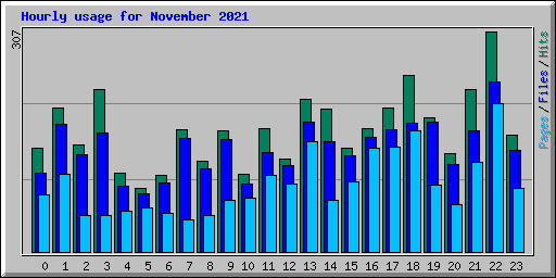 Hourly usage for November 2021