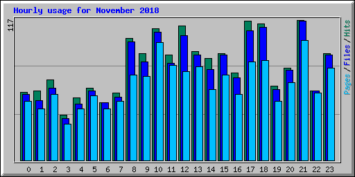 Hourly usage for November 2018