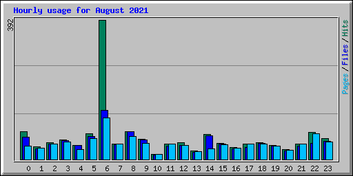 Hourly usage for August 2021