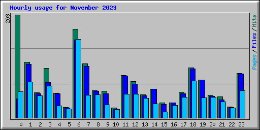 Hourly usage for November 2023