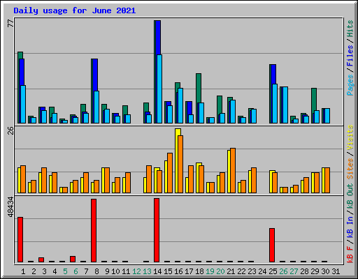 Daily usage for June 2021
