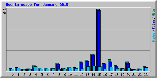 Hourly usage for January 2015