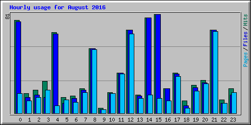 Hourly usage for August 2016