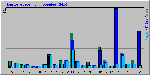 Hourly usage for November 2016