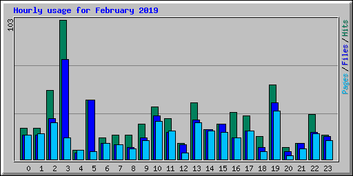 Hourly usage for February 2019