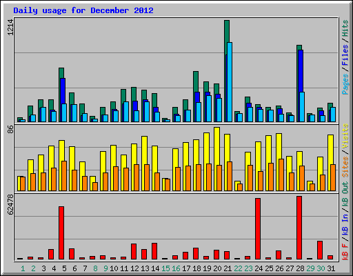 Daily usage for December 2012