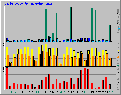 Daily usage for November 2013