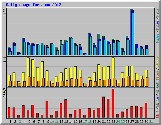 Daily usage for June 2017