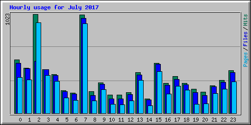 Hourly usage for July 2017