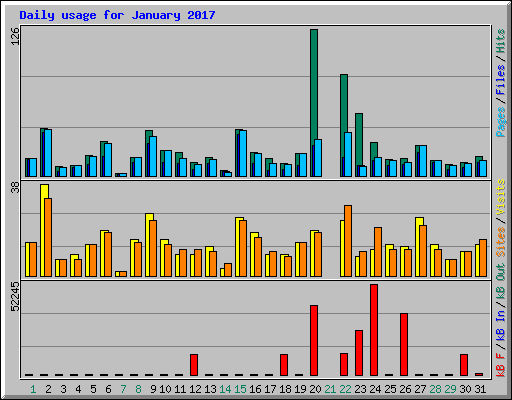 Daily usage for January 2017