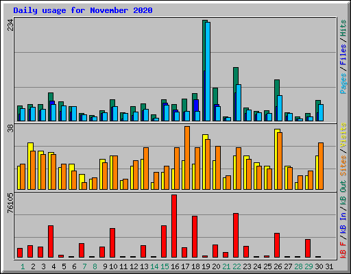 Daily usage for November 2020