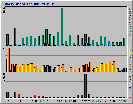 Daily usage for August 2025
