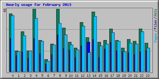 Hourly usage for February 2013