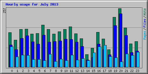 Hourly usage for July 2013