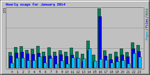 Hourly usage for January 2014