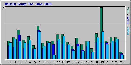 Hourly usage for June 2016