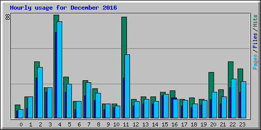 Hourly usage for December 2016