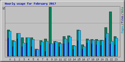 Hourly usage for February 2017