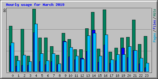 Hourly usage for March 2019