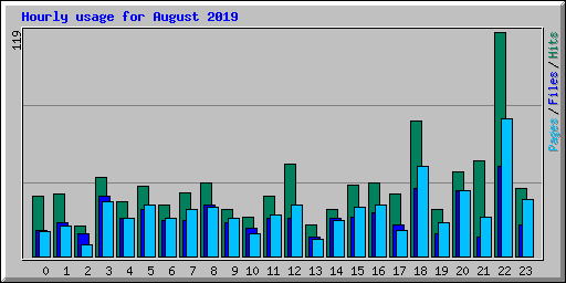 Hourly usage for August 2019