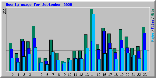 Hourly usage for September 2020