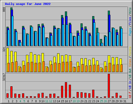 Daily usage for June 2022