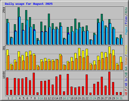 Daily usage for August 2025