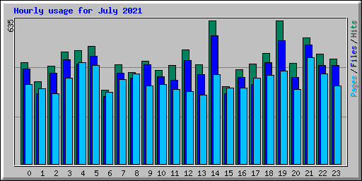 Hourly usage for July 2021